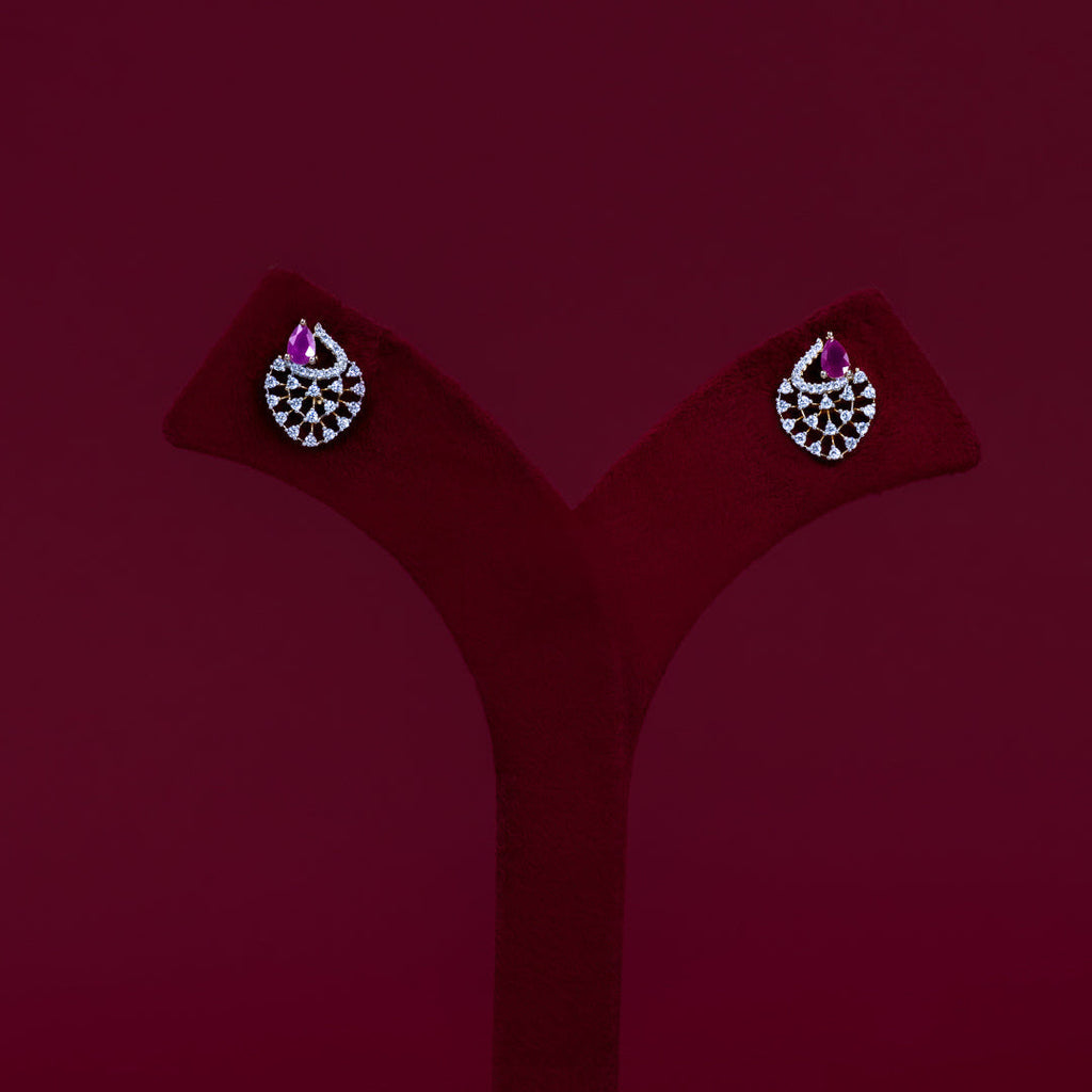 Ruby Teardrop CZ Pendant Necklace Set – PD0109