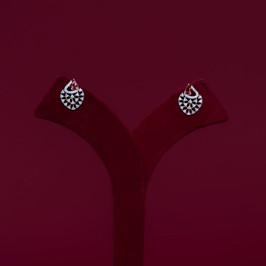Ruby Teardrop Lattice CZ Pendant Necklace Set – PD0110