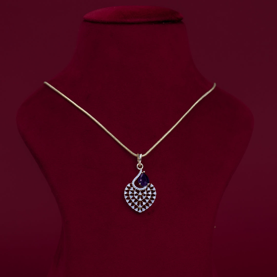 Deep Blue Teardrop Lattice Pendant &amp; Earring Set – PD0112
