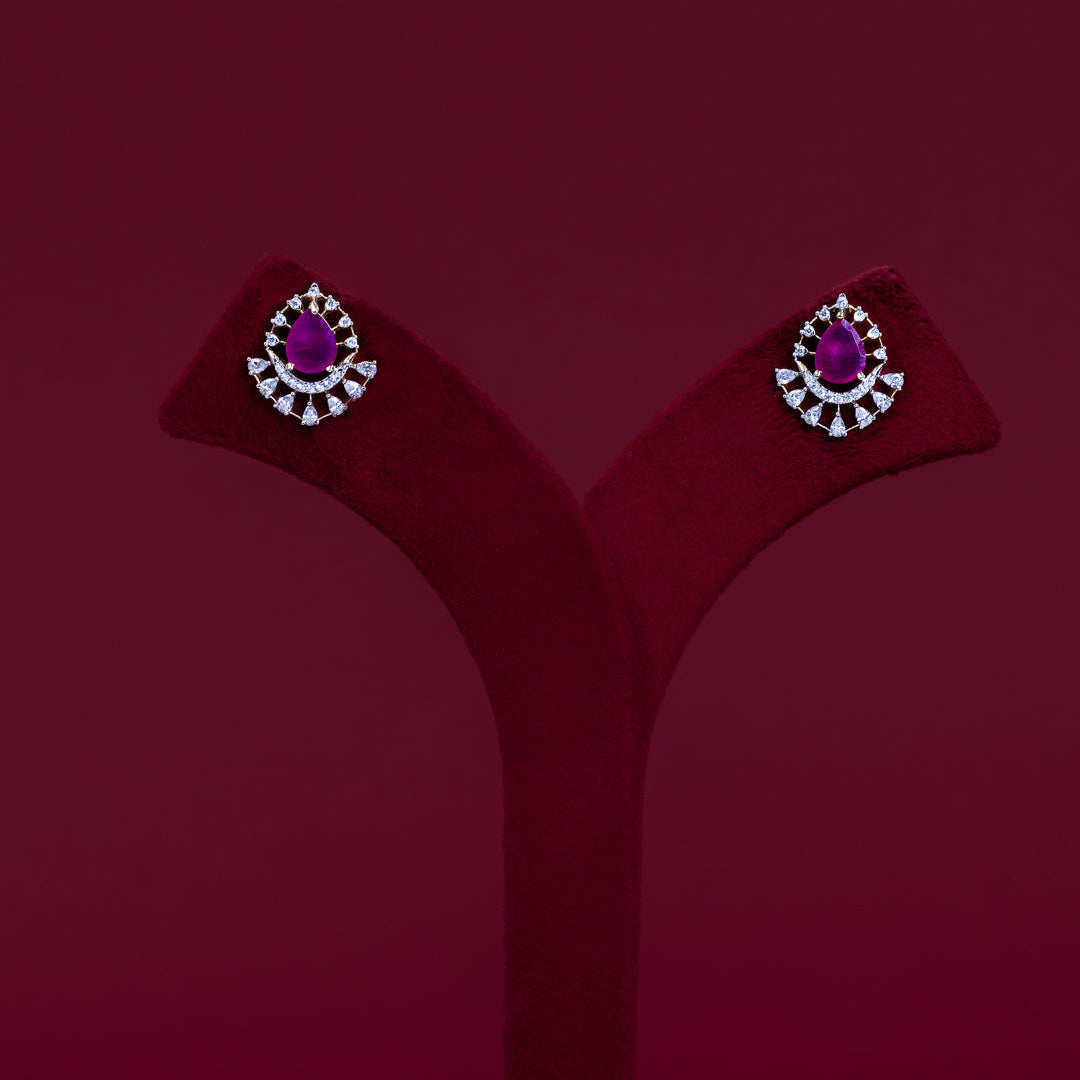 Ruby Teardrop CZ Pendant &amp; Earring Set – PD0115