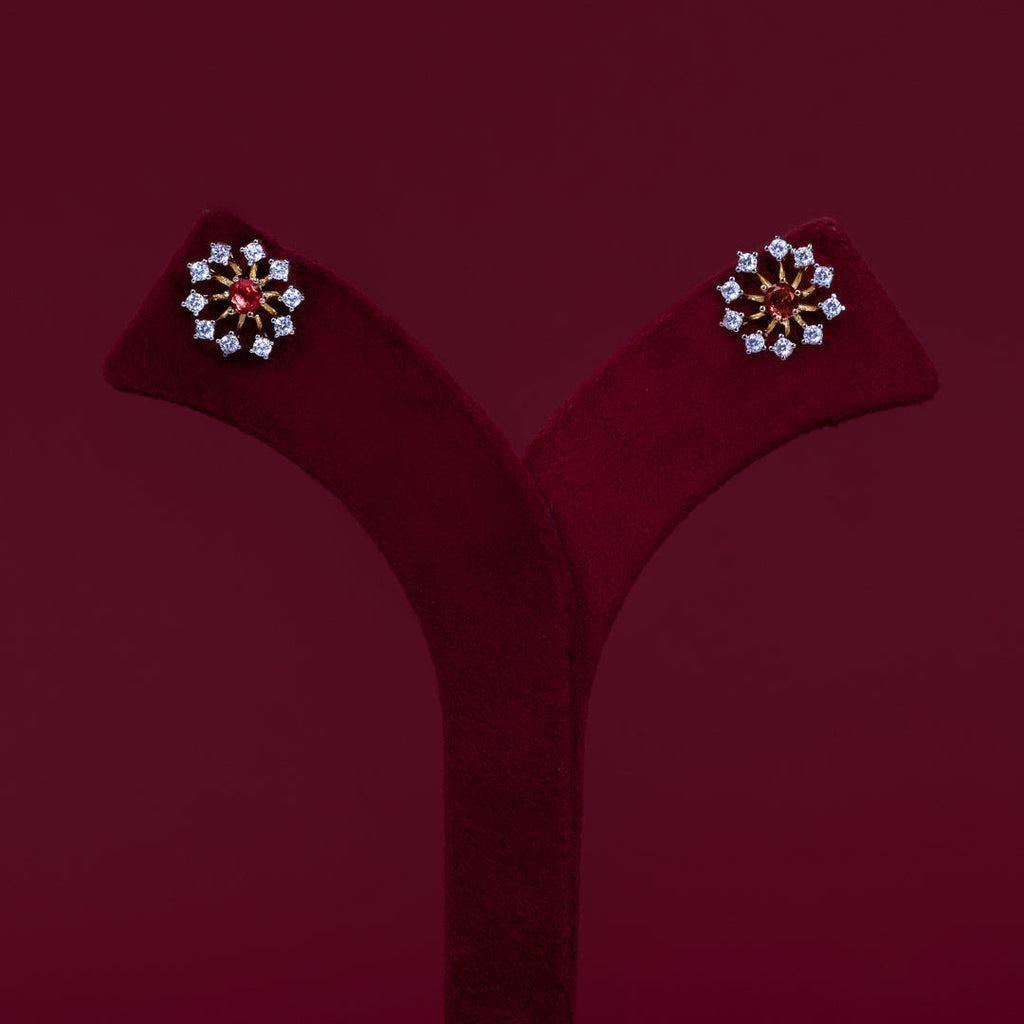 Ruby Floral CZ Pendant &amp; Earring Set – PD0118