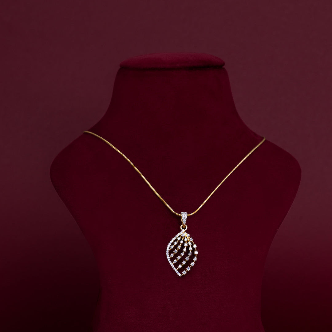 Leaf CZ Pendant Necklace Set – PD0011