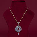 Elegant Teardrop CZ Pendant &amp; Earring Set – P0124