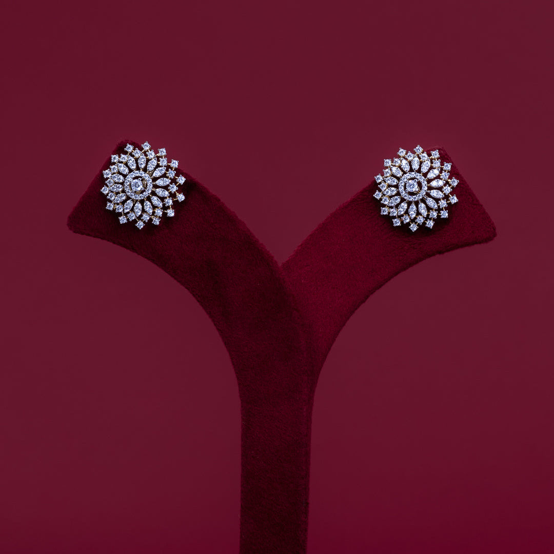 Floral CZ Pendant &amp; Earring Set – PD0136