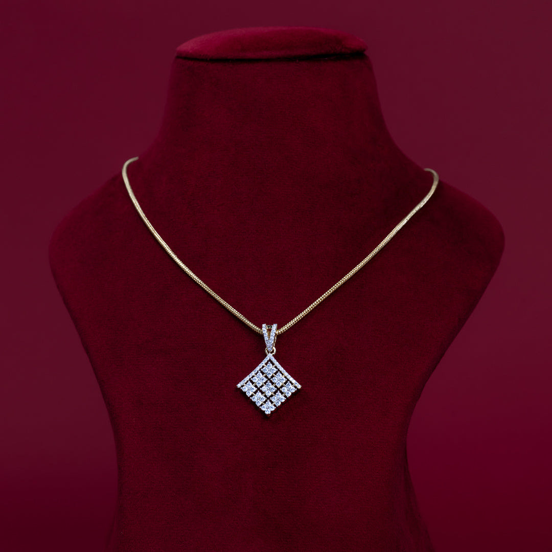 Geometric CZ Pendant &amp; Earring Set – PD0137
