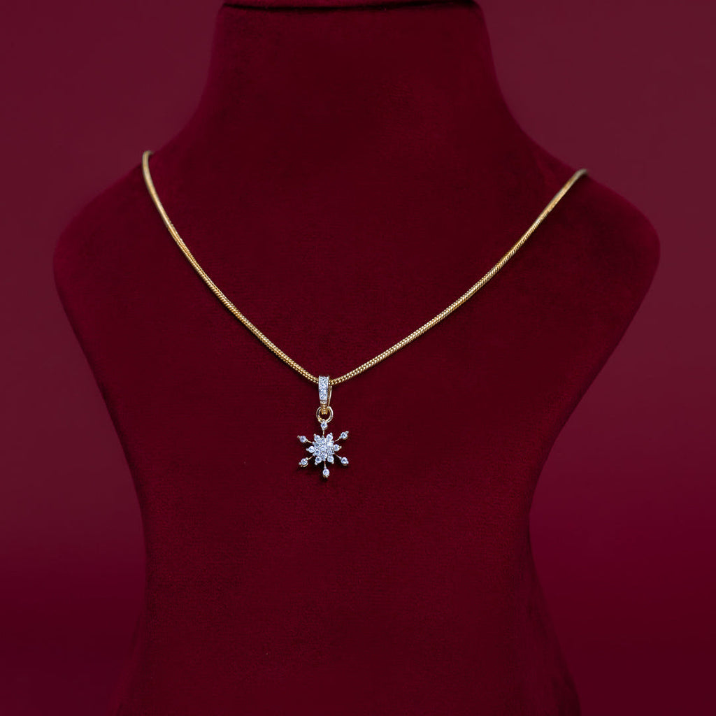 Snowflake CZ Pendant &amp; Stud Earring Set – PD0139
