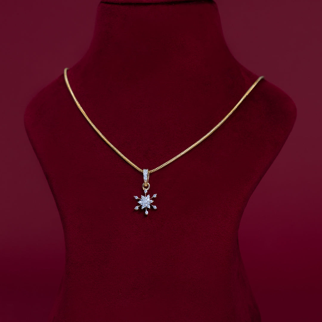 Snowflake CZ Pendant &amp; Stud Earring Set – PD0139