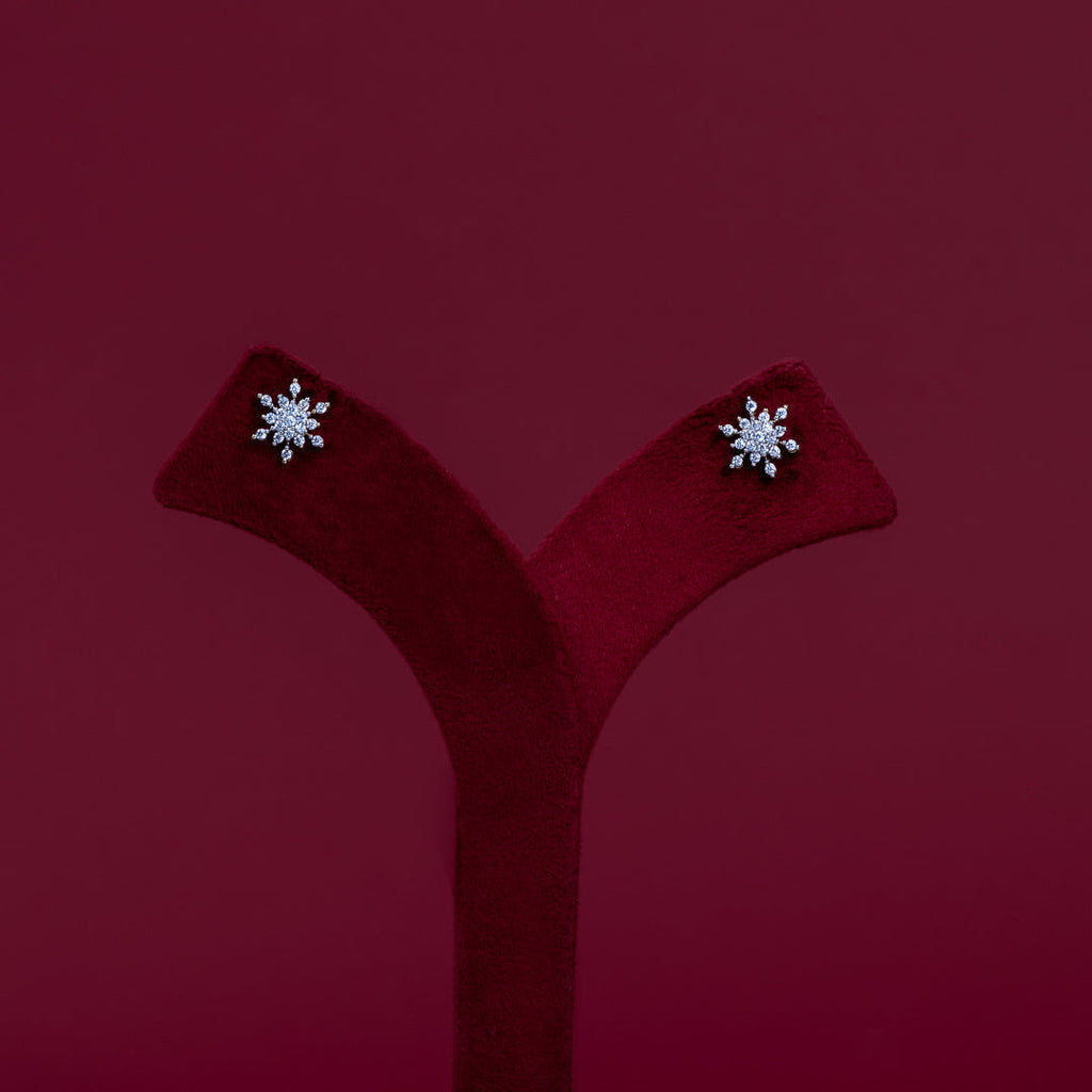 Snowflake CZ Pendant &amp; Stud Earring Set – PD0139