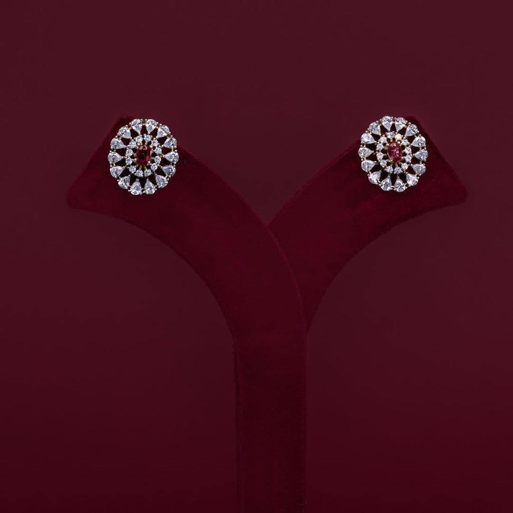 Ruby Halo CZ Pendant Necklace Set – PD0013