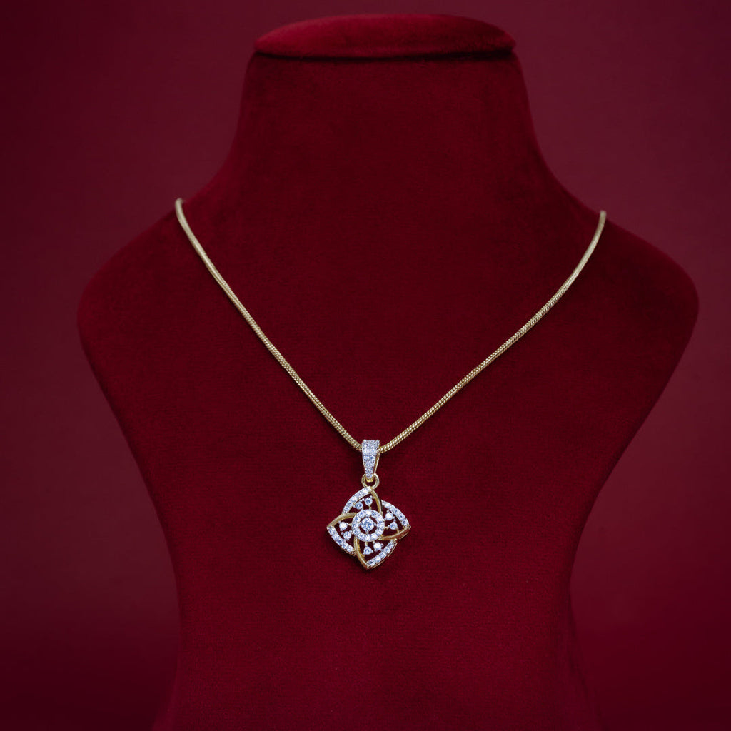 Elegant Interlocking Knot CZ Pendant &amp; Stud Earring Set – P0141