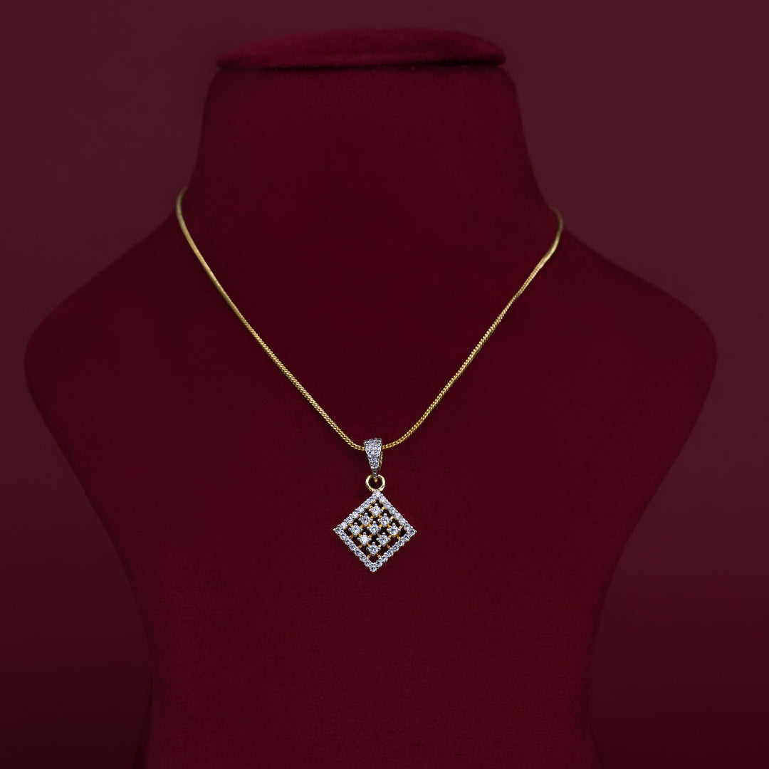Square CZ Pendant Necklace Set – PD0016