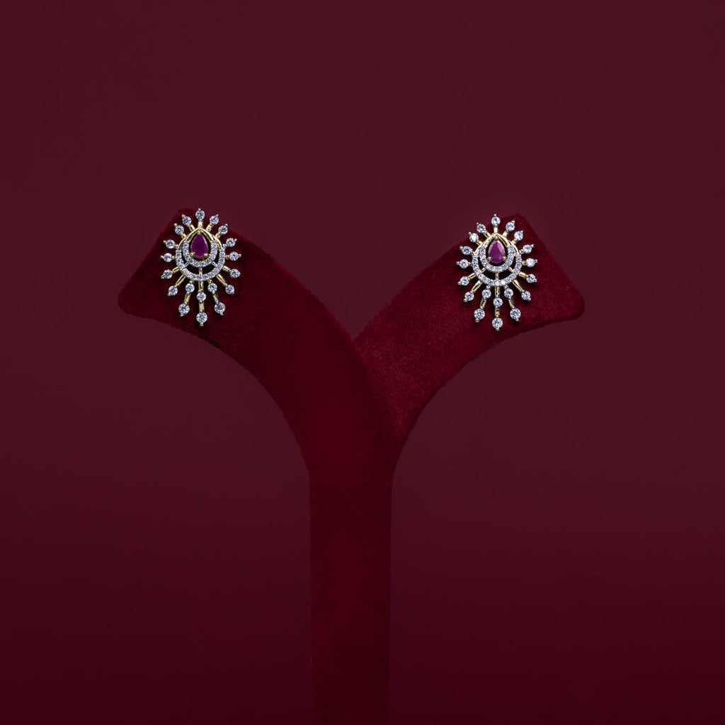 Ruby Halo Pendant Necklace Set – PD0017