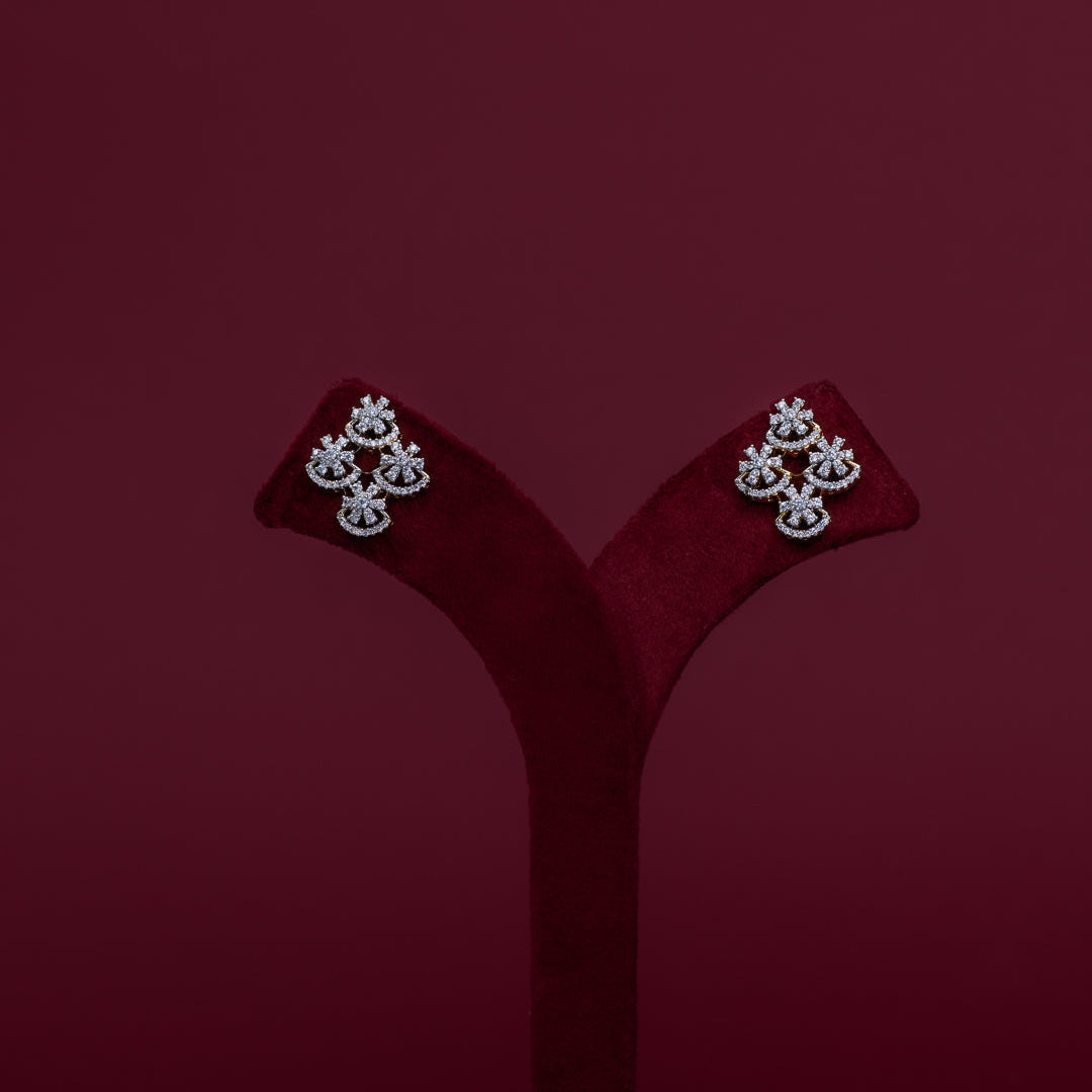 Floral Cascade CZ Pendant Necklace Set – PD0024