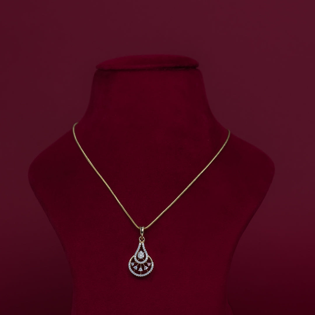 Elegant Teardrop CZ Pendant Necklace Set – PD0027