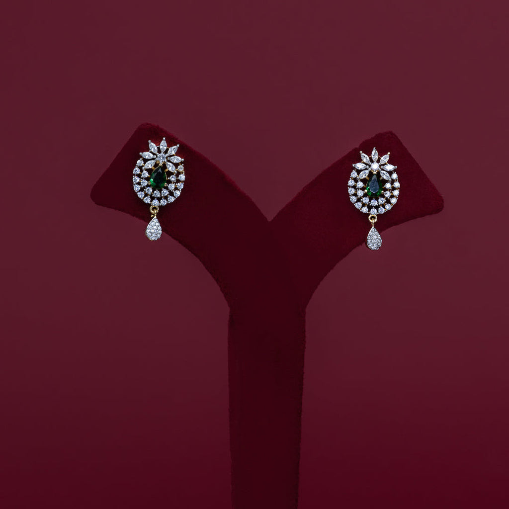 Emerald Teardrop CZ Pendant Necklace Set – PD0031