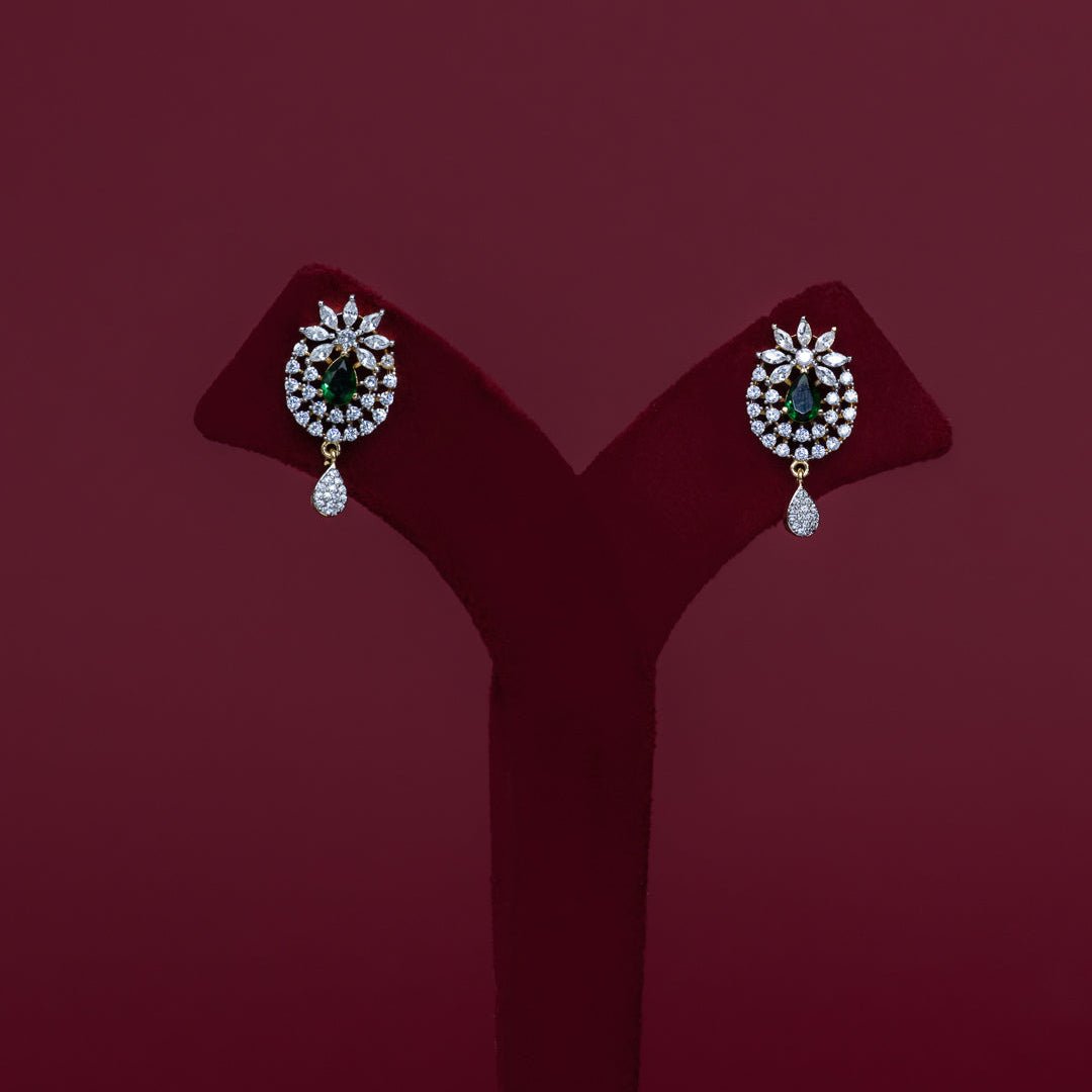 Emerald Teardrop CZ Pendant Necklace Set – PD0031