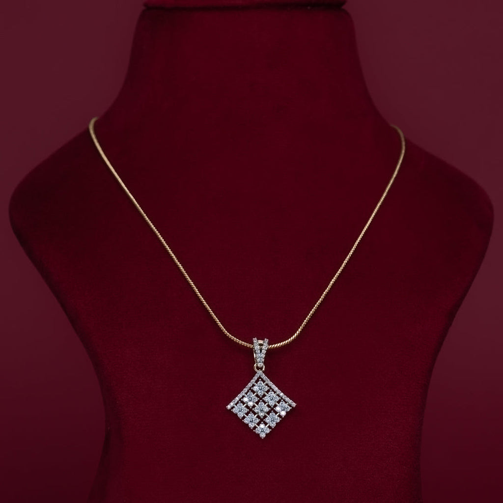 Geometric Cubic Zirconia Pendant Necklace Set – PD0040