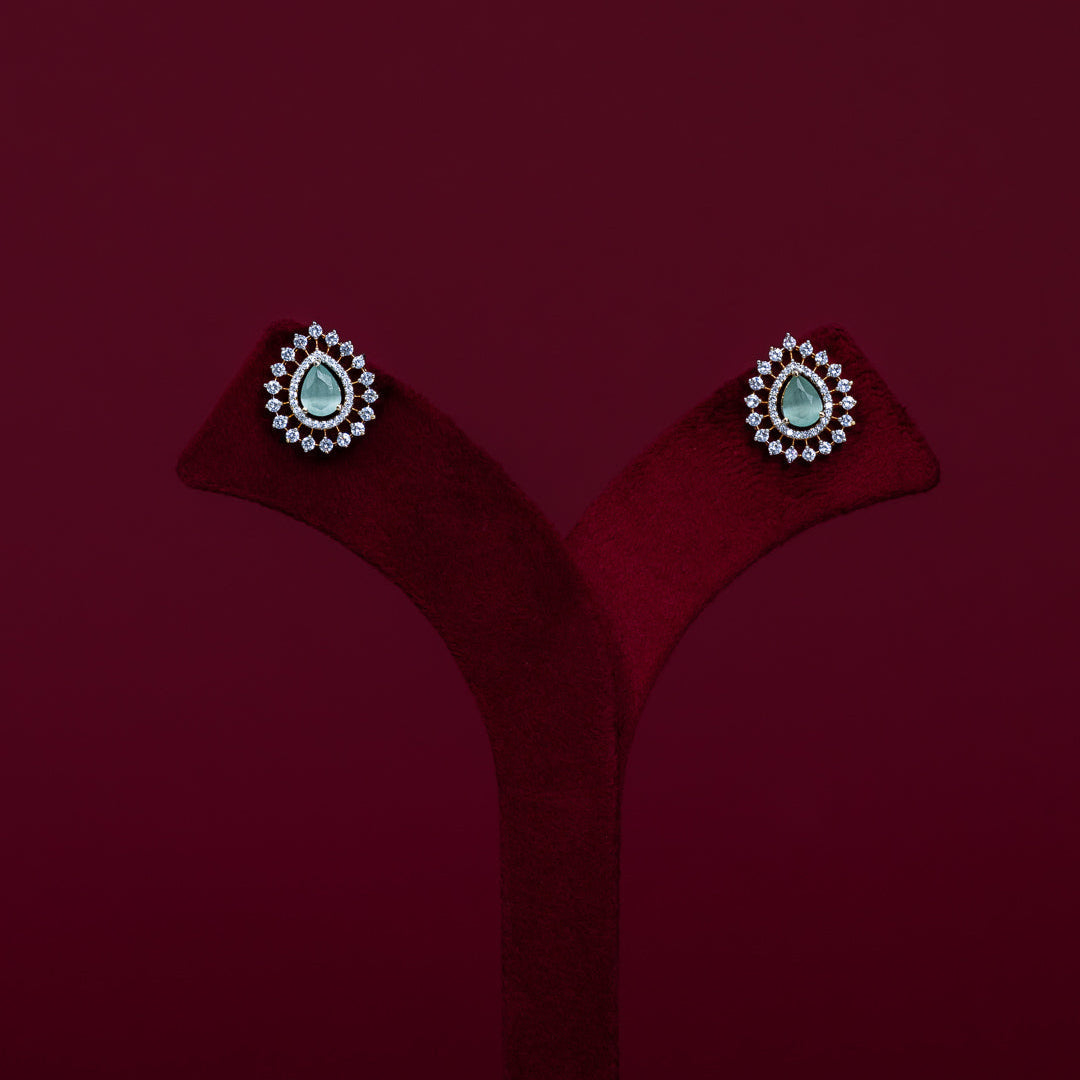 Teardrop Blue Stone Pendant Necklace Set – PD0043