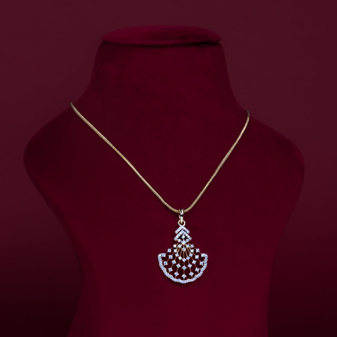 Elegant Teardrop CZ Pendant Necklace Set – PD0049