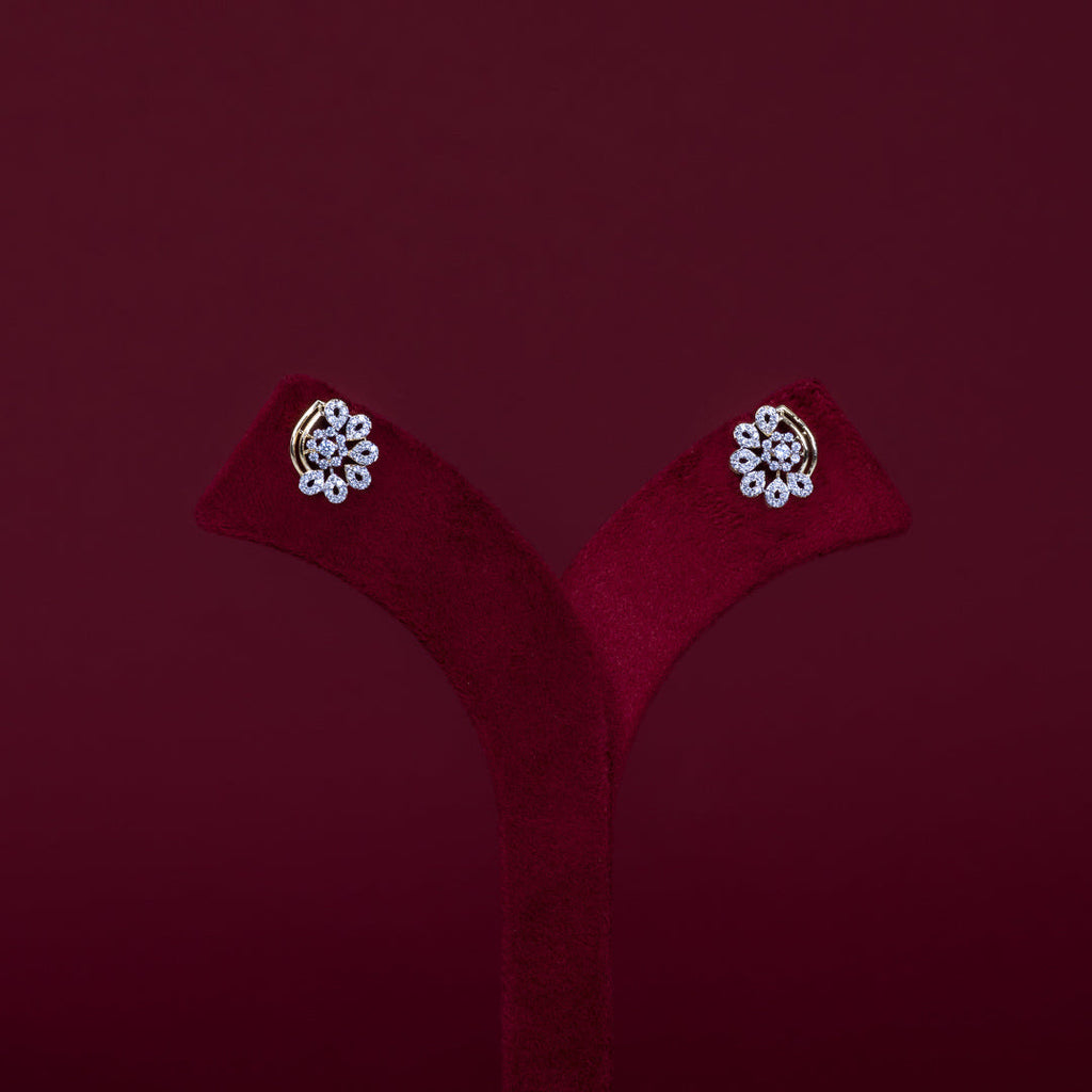 Elegant Floral CZ Pendant Necklace Set – PD0050