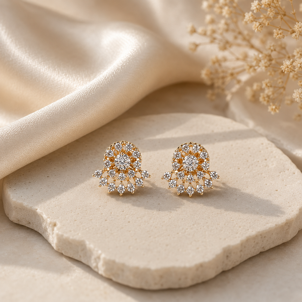 ERD0033 - Classic Diamond Halo Stud Earrings