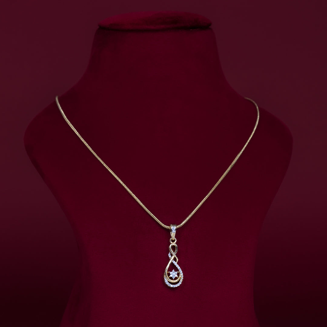 Elegant Infinity Drop CZ Pendant Necklace Set – PD0056