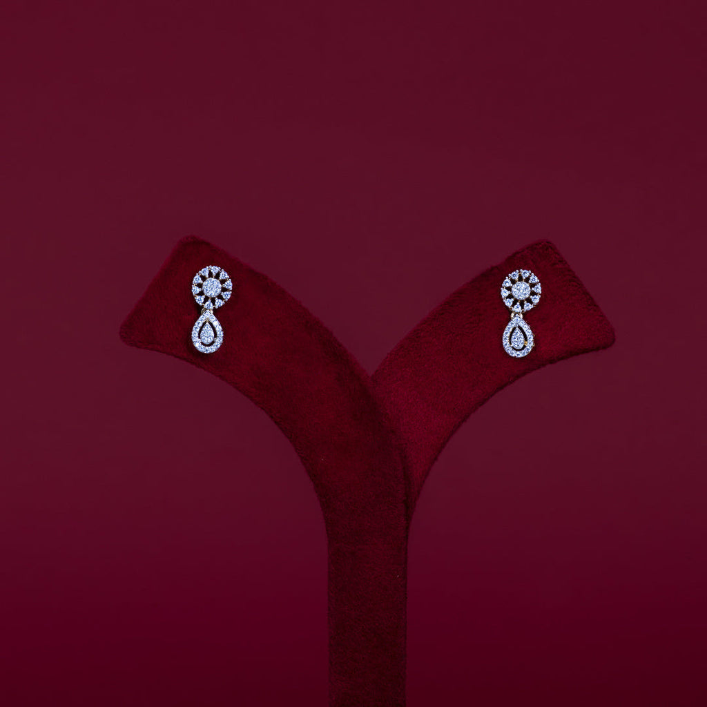 Elegant CZ Circle & Teardrop Pendant Necklace Set – PD0060