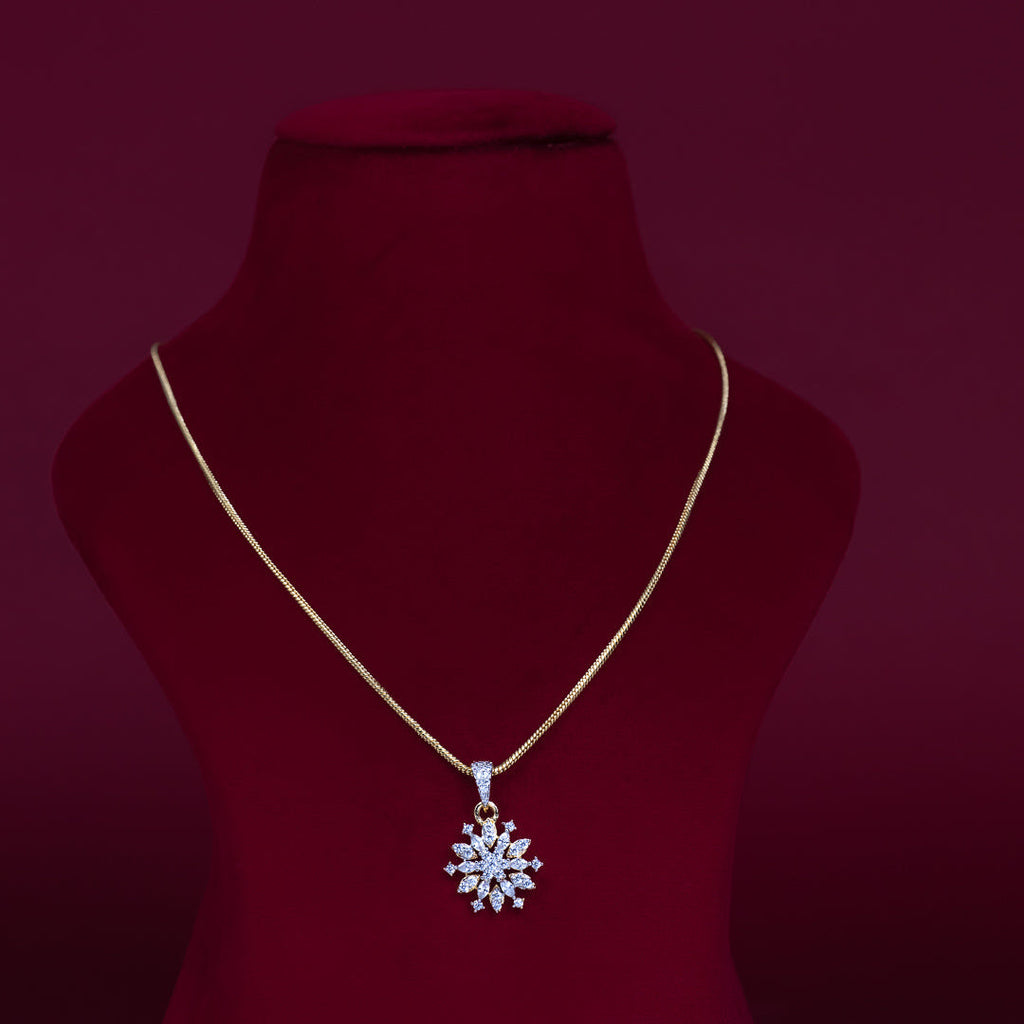 Snowflake CZ Pendant Necklace Set – PD0063