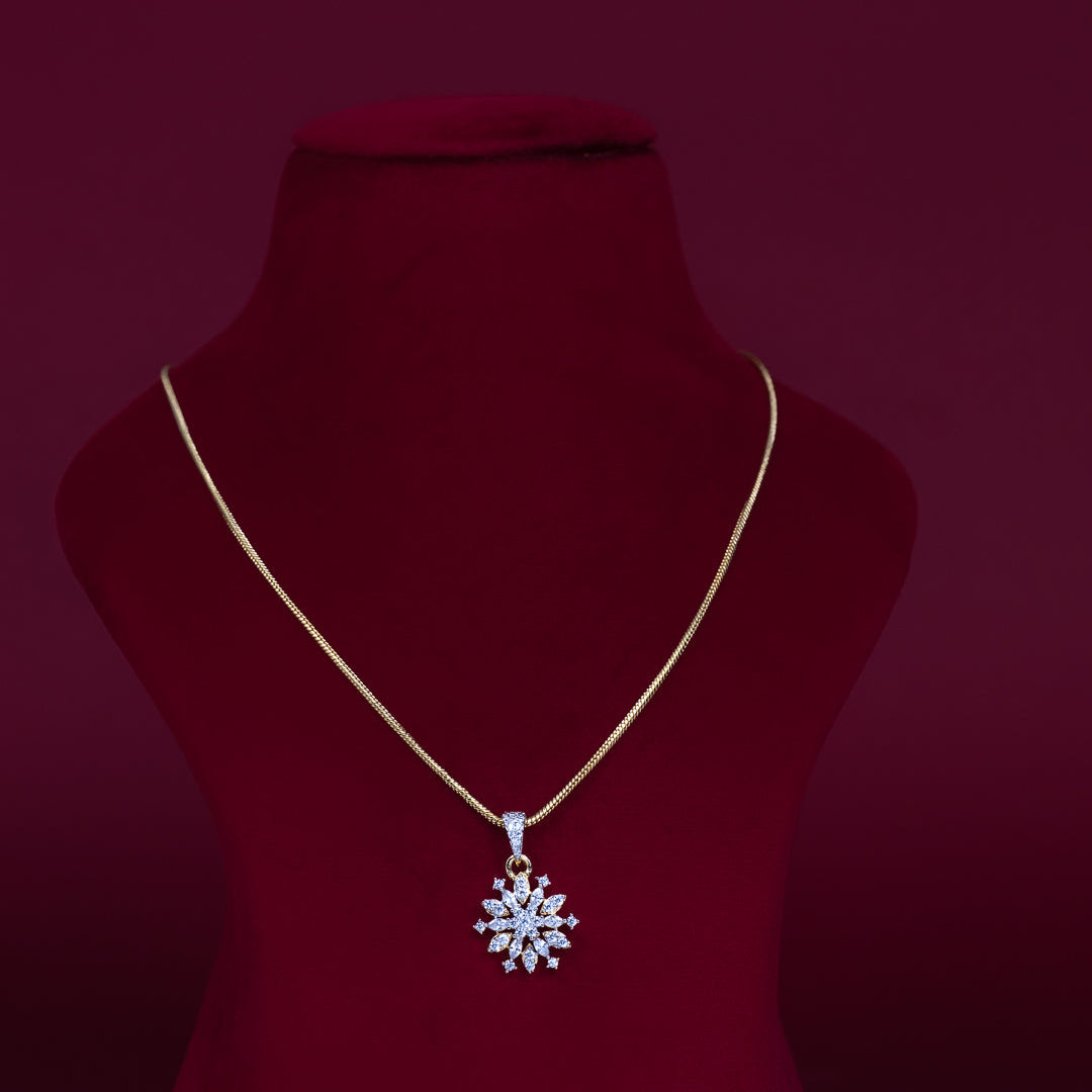 Snowflake CZ Pendant Necklace Set – PD0063