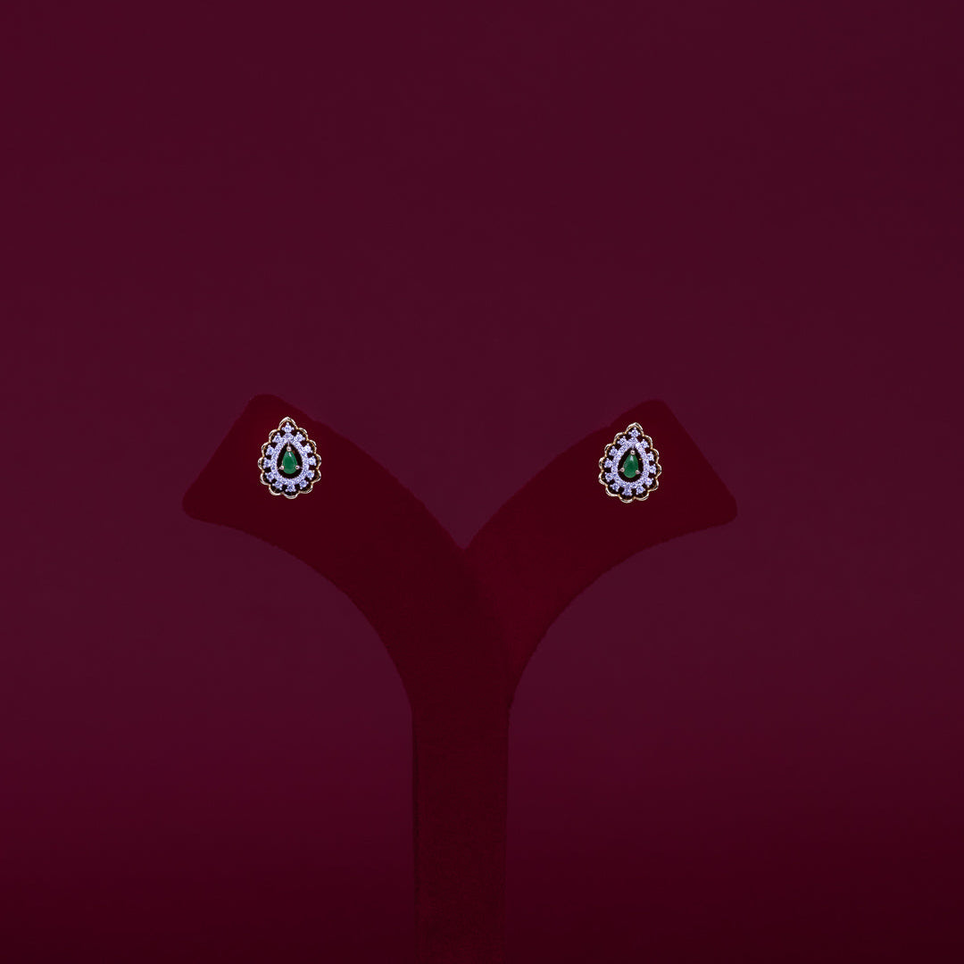 Emerald Teardrop CZ Pendant Necklace Set – PD0070