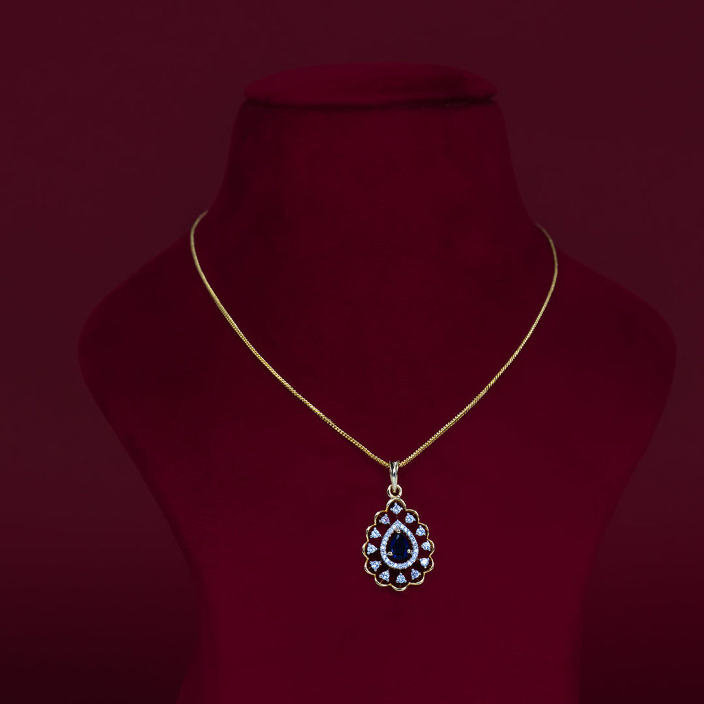 Black Teardrop CZ Pendant Necklace Set – PD0072