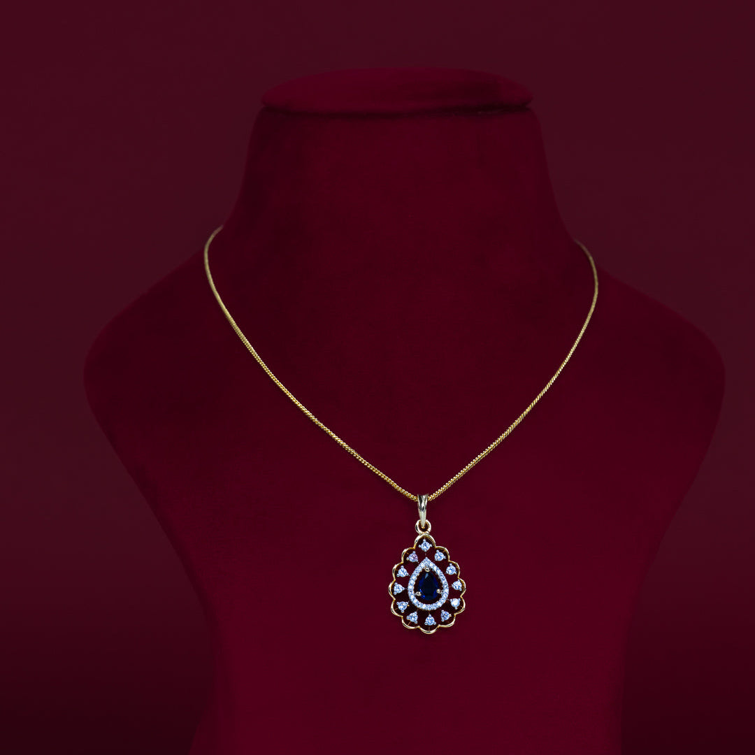 Black Teardrop CZ Pendant Necklace Set – PD0072