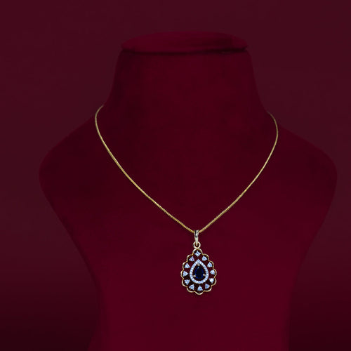 Black Teardrop CZ Pendant Necklace Set – PD0072