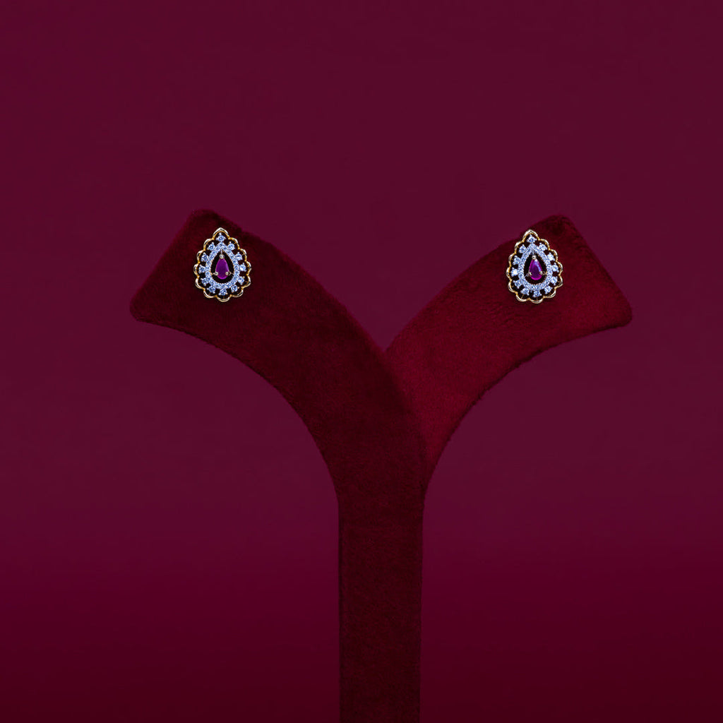 Purple Teardrop CZ Pendant Necklace Set – PD0075