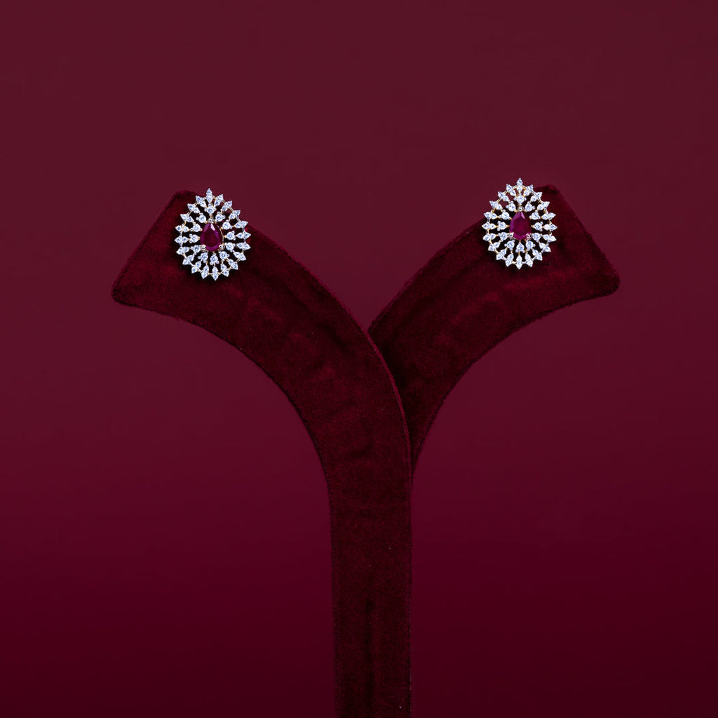Ruby Teardrop CZ Pendant Necklace Set – PD0078