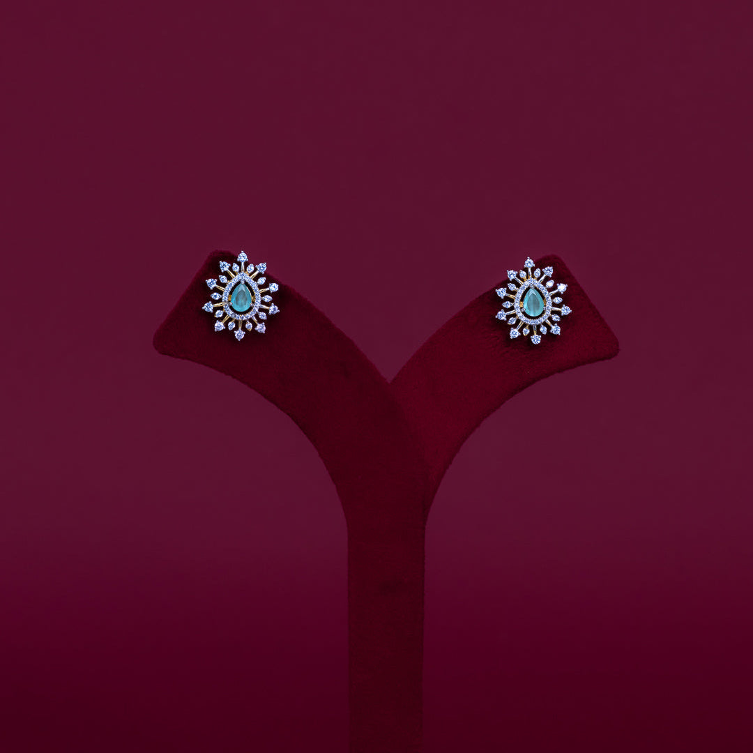 Blue Teardrop CZ Pendant Necklace Set – PD0079