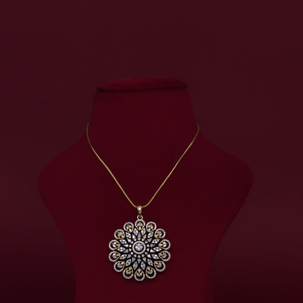 Floral CZ Pendant Necklace Set – PD0008
