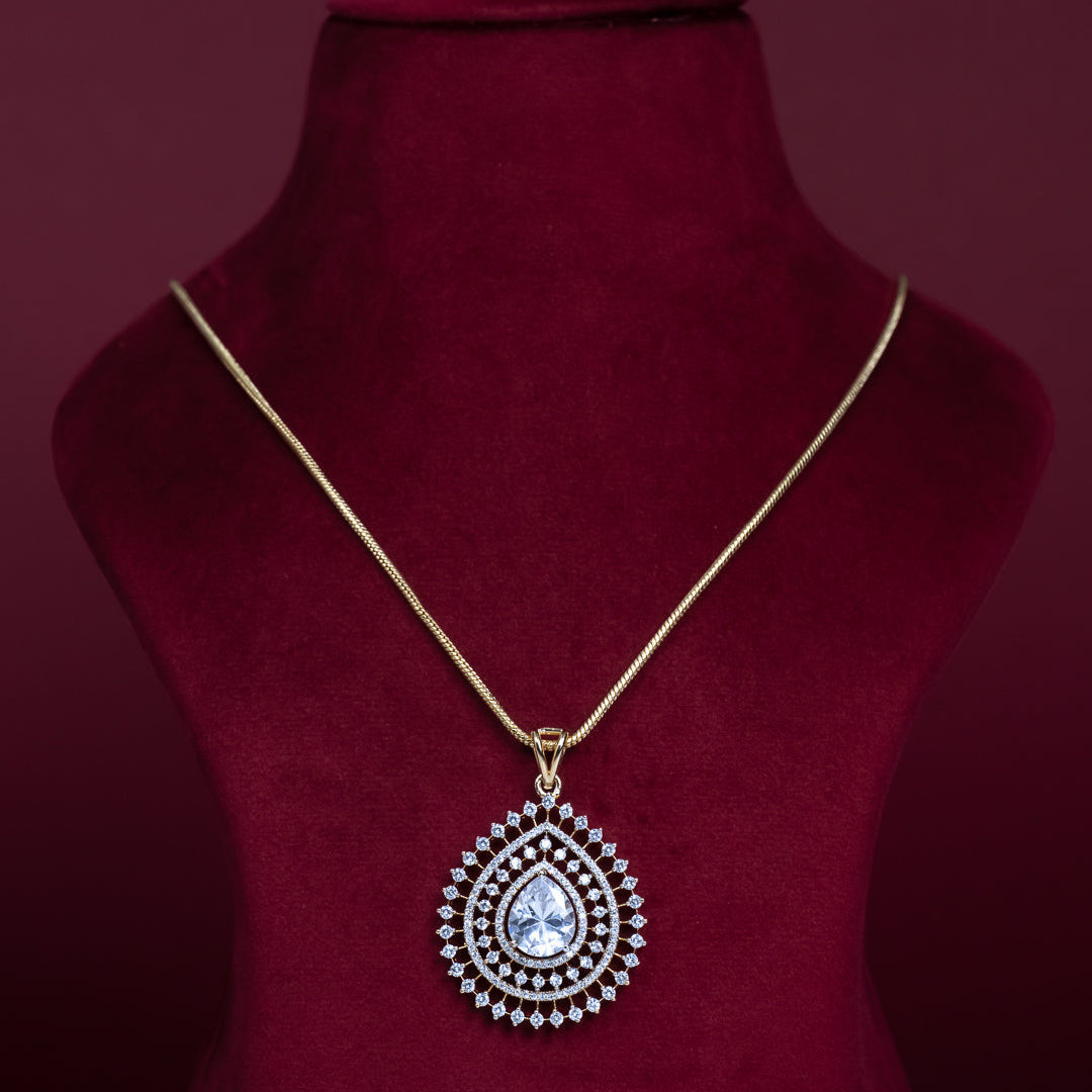 Crystal Teardrop Pendant Necklace Set – PD0081