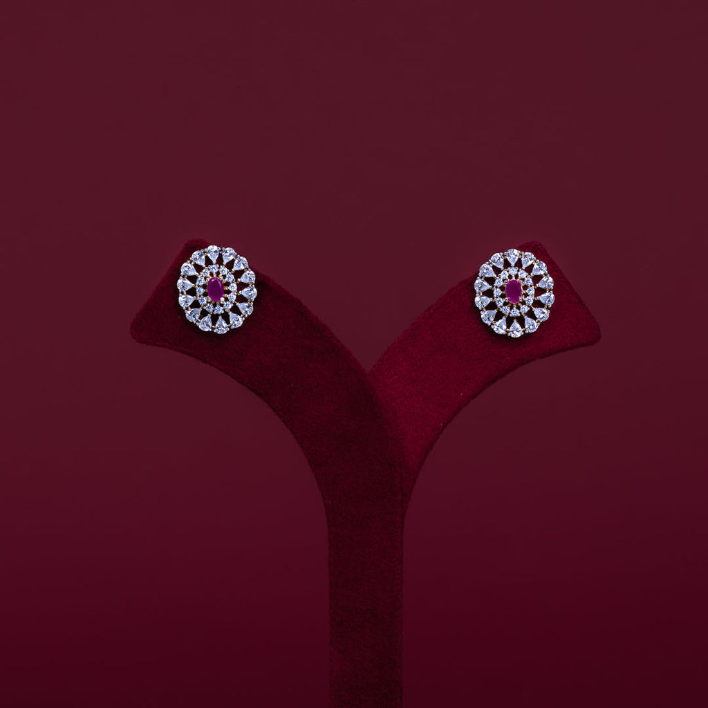 Ruby Oval CZ Pendant Necklace Set – PD0083
