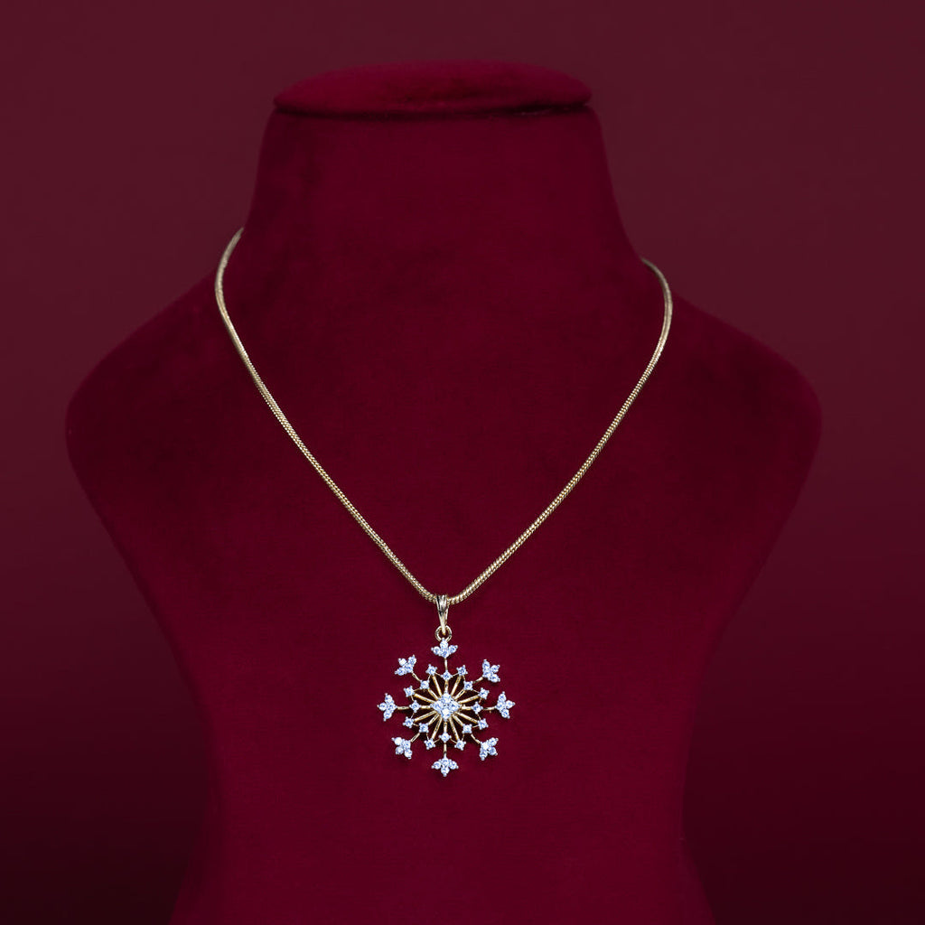 Snowflake CZ Pendant Necklace Set – PD0086