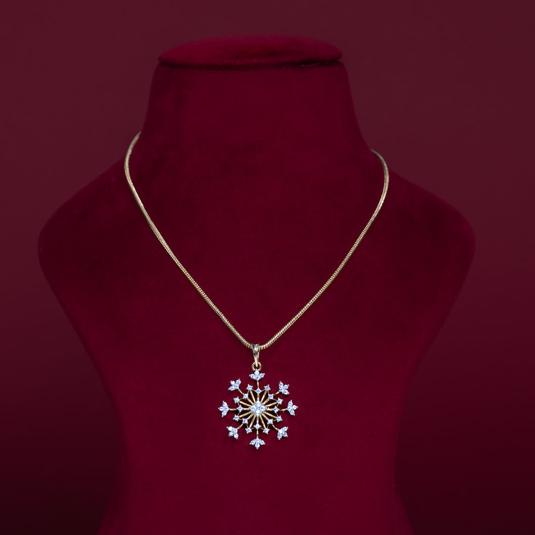 Snowflake CZ Pendant Necklace Set – PD0086