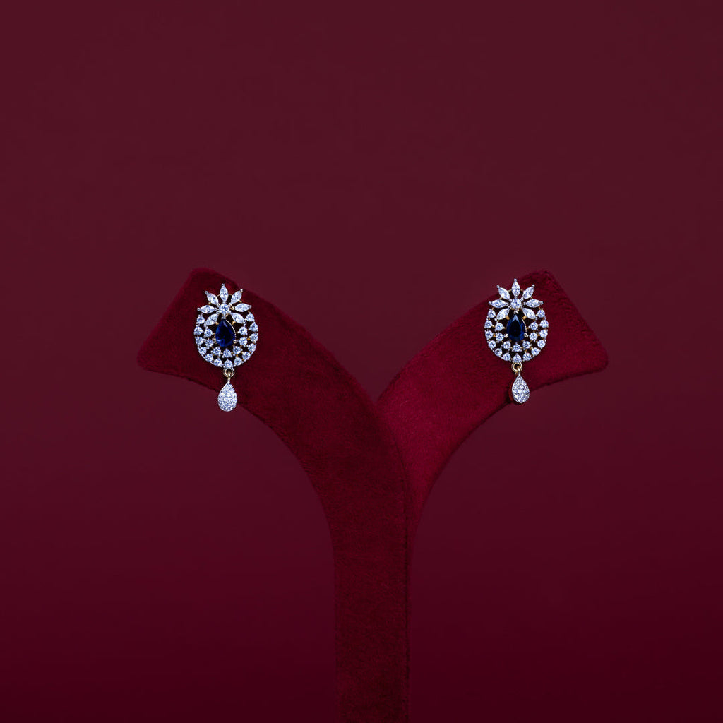 Blue Teardrop CZ Pendant Necklace Set – PD0088