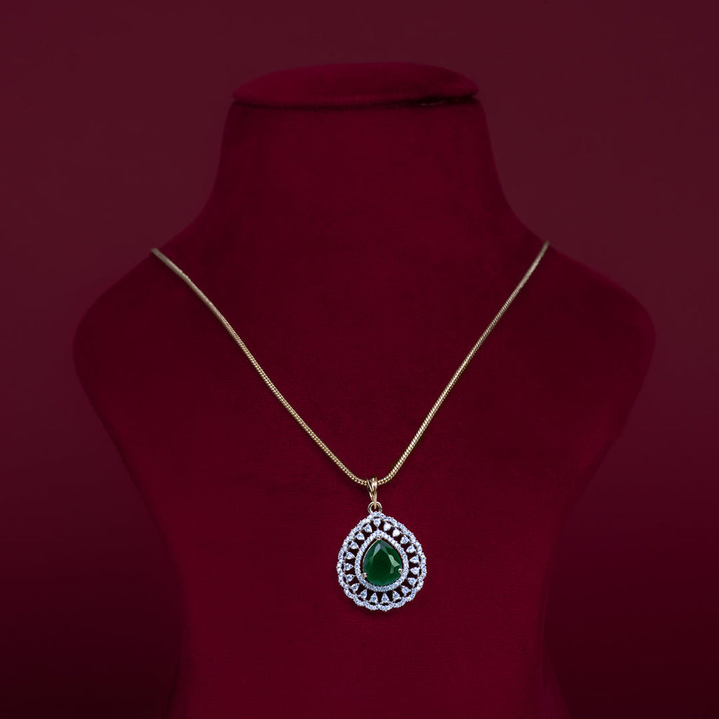 Emerald Teardrop Pendant Necklace Set – PD0094
