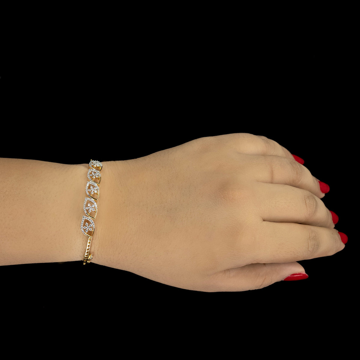 Floral Leaf Diamond Bracelet – BRD0004