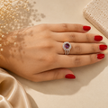 FDR0005 - Purple Halo Gemstone Ring