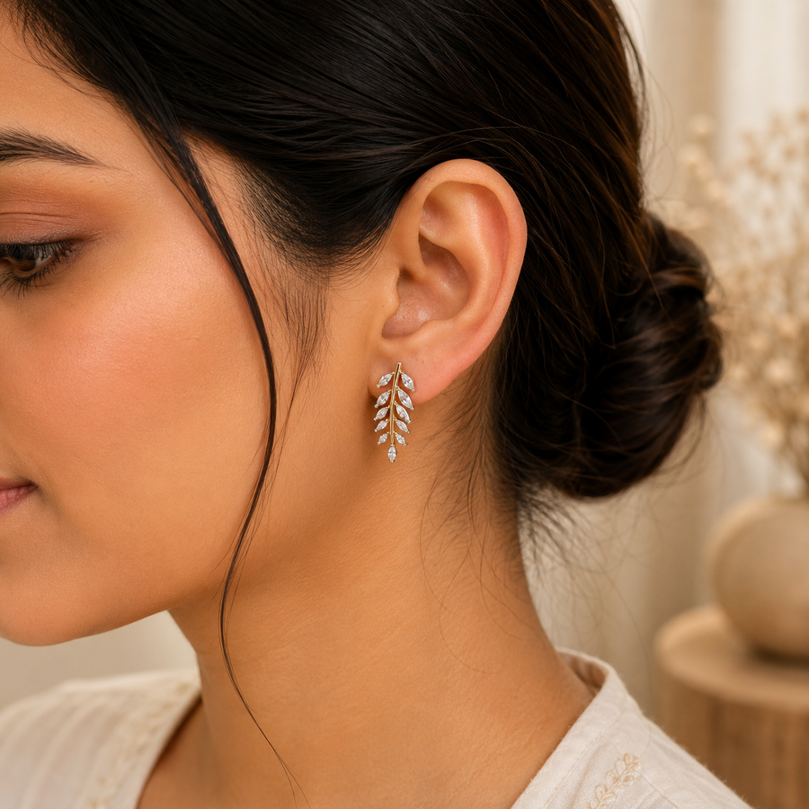ERD0015 - Sunburst Diamond Stud Earrings