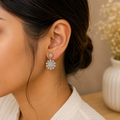 ERD0018 - Floral Diamond Drop Earrings