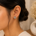 ERD0022 - Floral Halo Diamond Stud Earrings