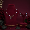 Modern Diamond Cluster Necklace Set – ND0008