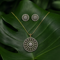 Radiant Halo CZ Pendant Necklace Set – PD0025